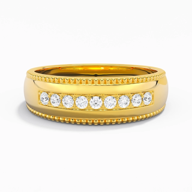 Wide Retro Milgrain Ring For Men