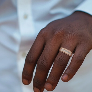 Large Rétro Crené Bague Pour Hommes