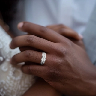 Large Rétro Crené Bague Pour Hommes