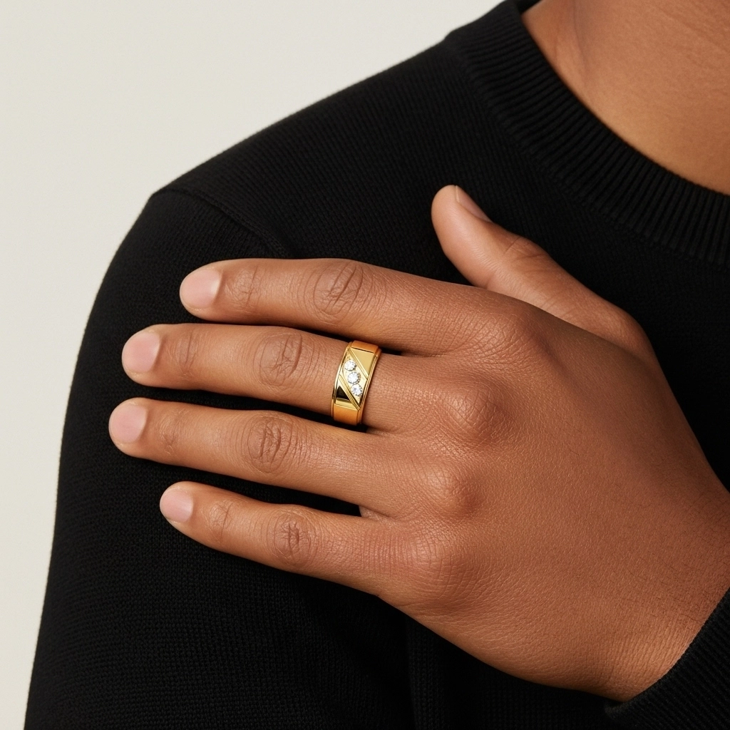 Wide Moissanite Wedding Band Wedding Ring