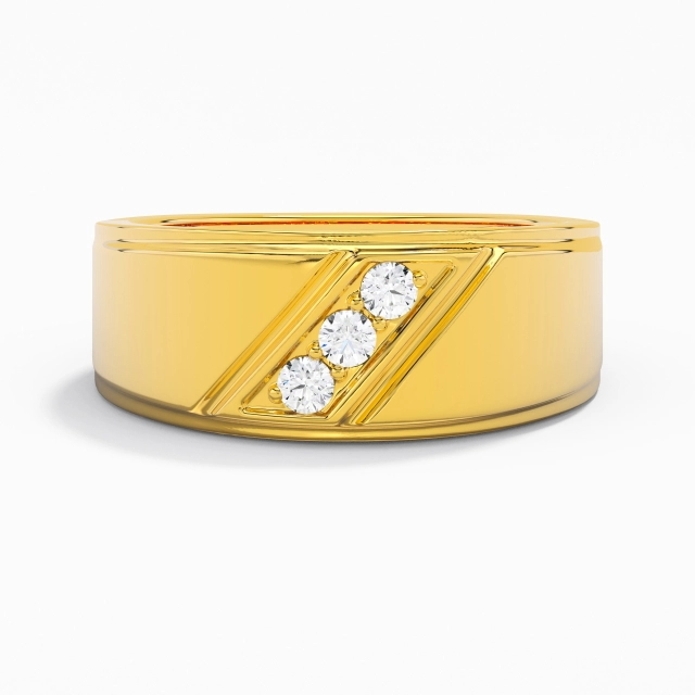 Wide Men 14K Gold Wedding Band