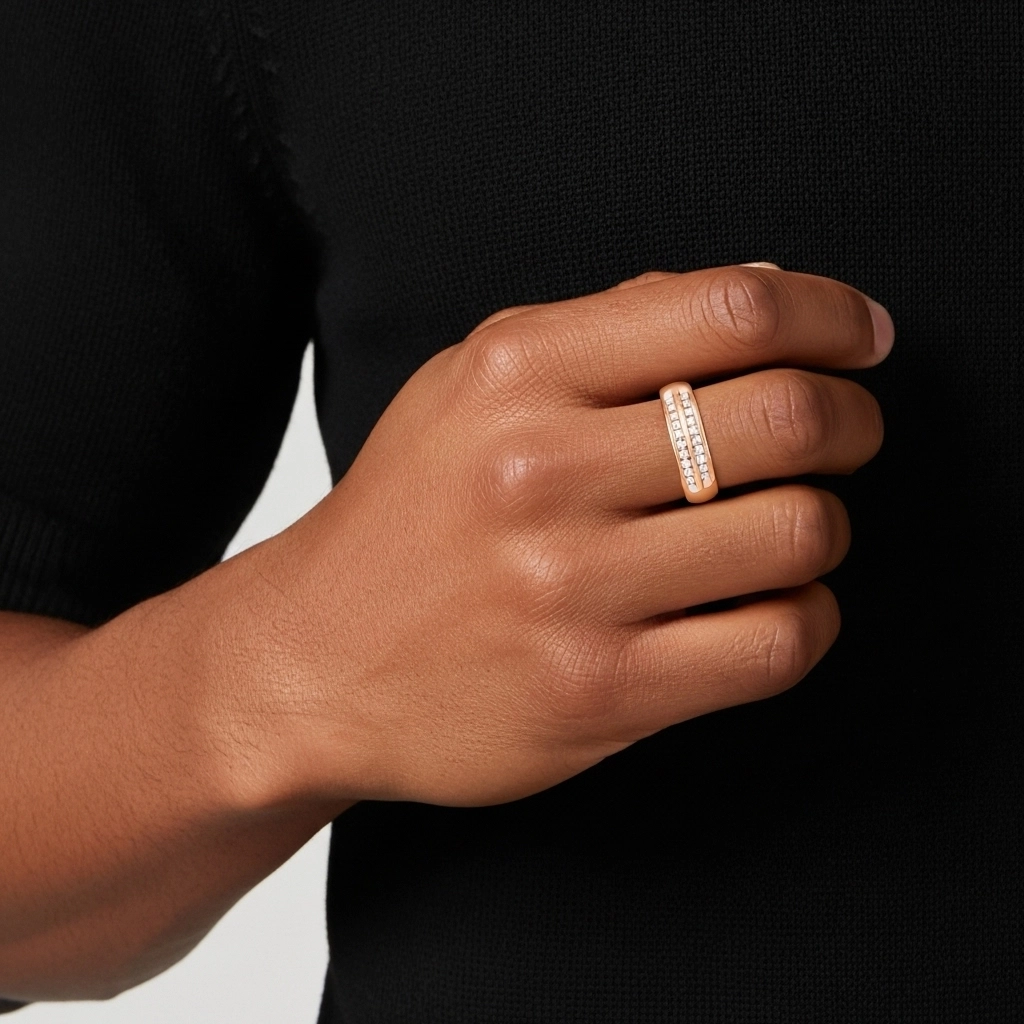 Delicate Moissanite Wedding Band Wedding Ring