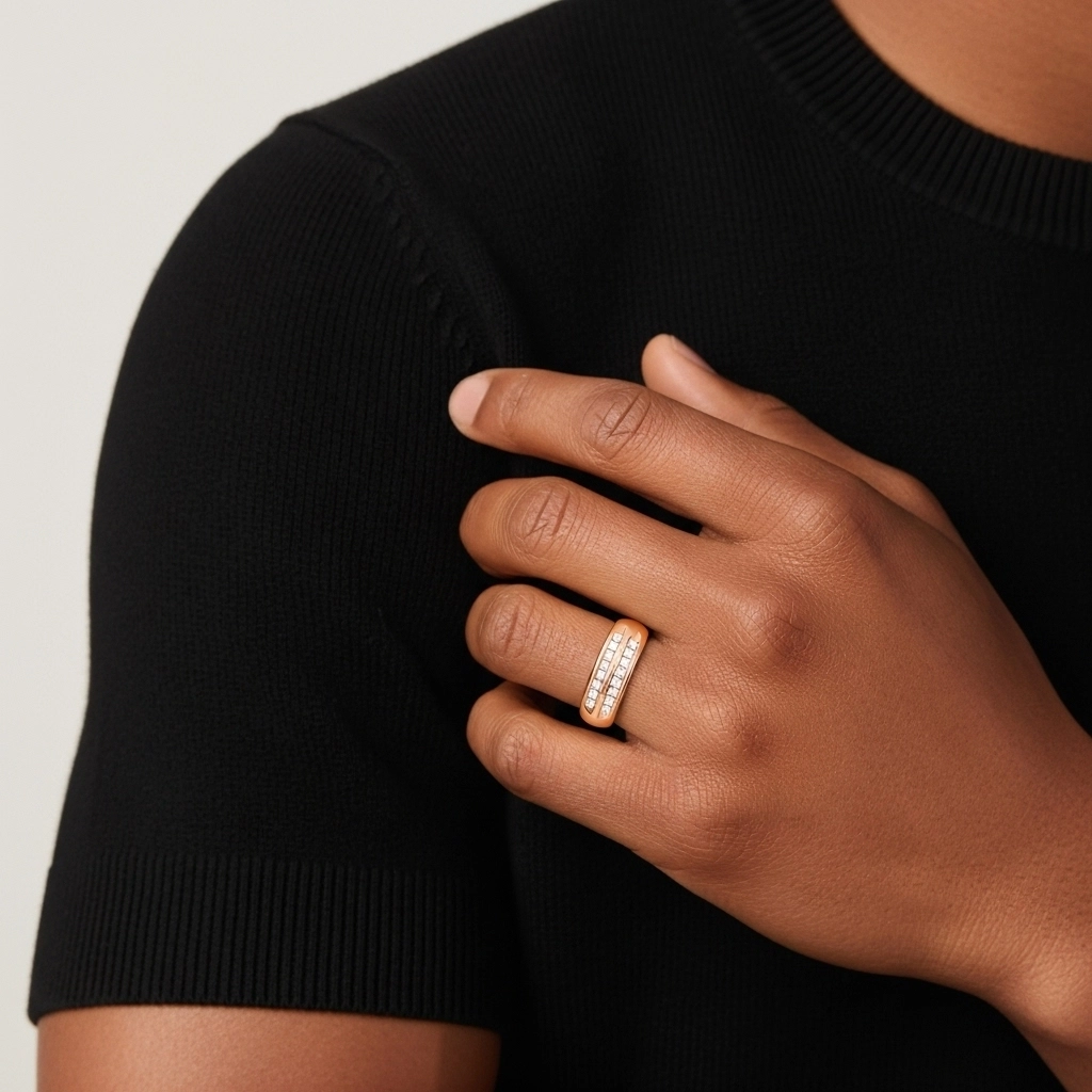 Delicate Moissanite Wedding Band Wedding Ring