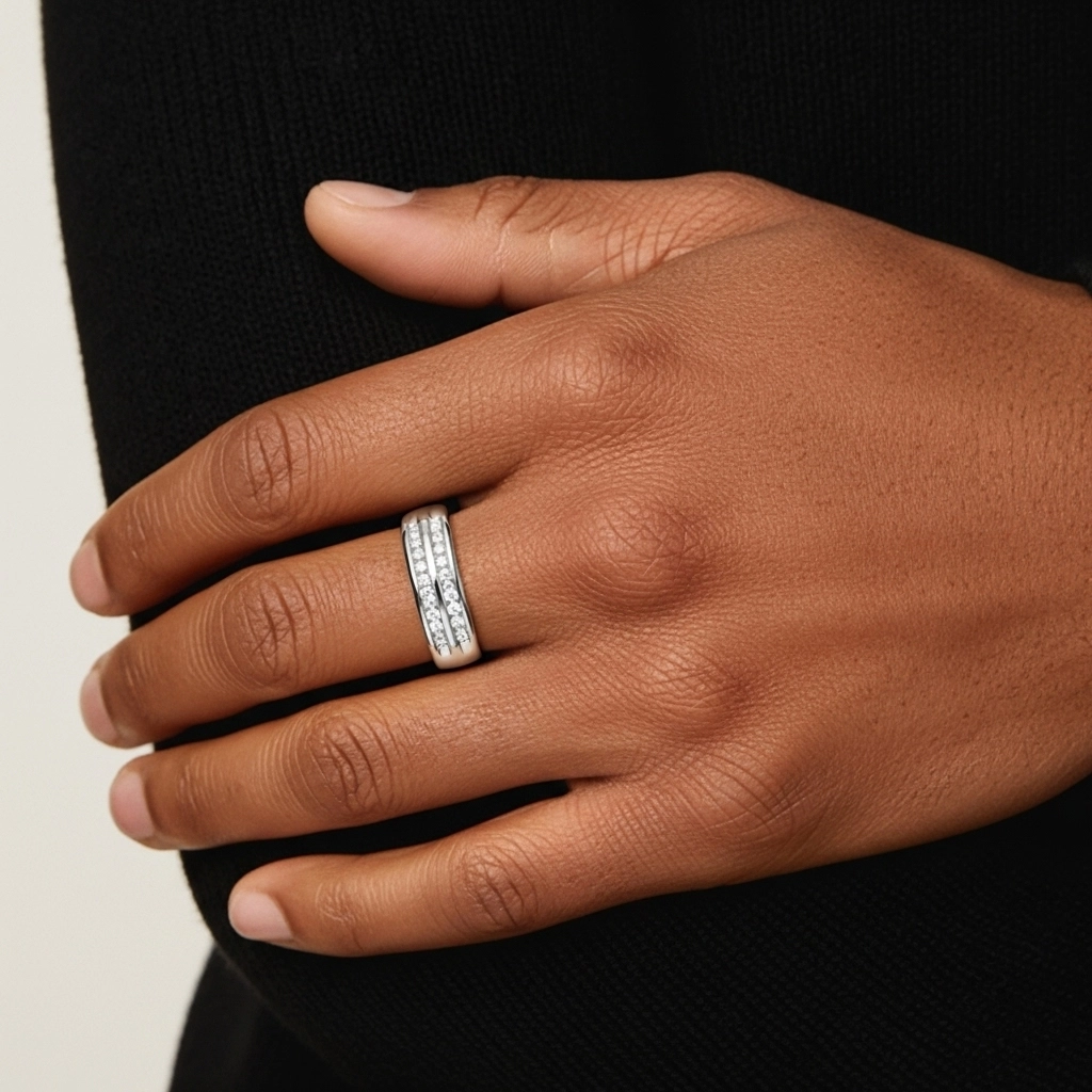 Delicate Moissanite Wedding Band Wedding Ring