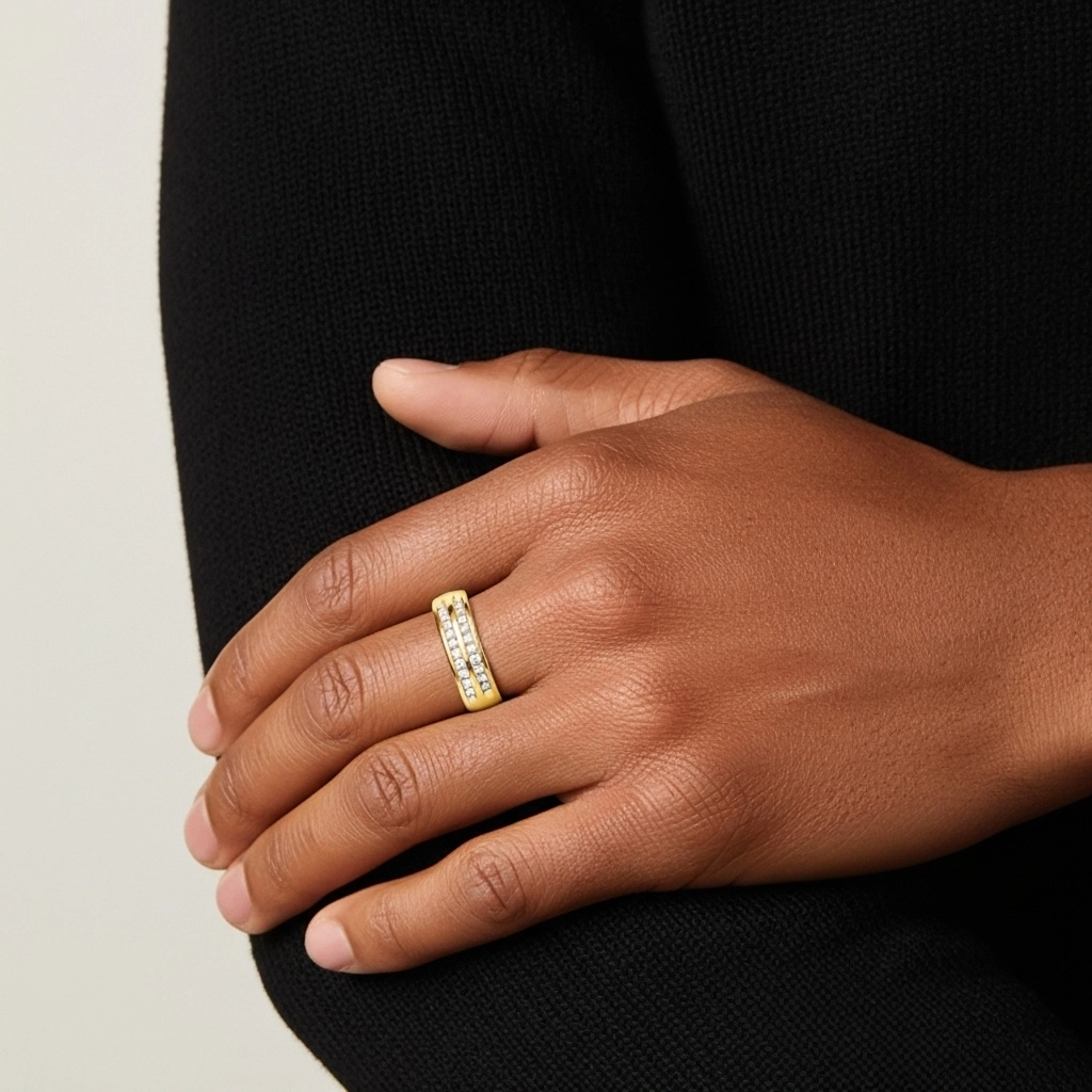 Delicate Moissanite Wedding Band Wedding Ring