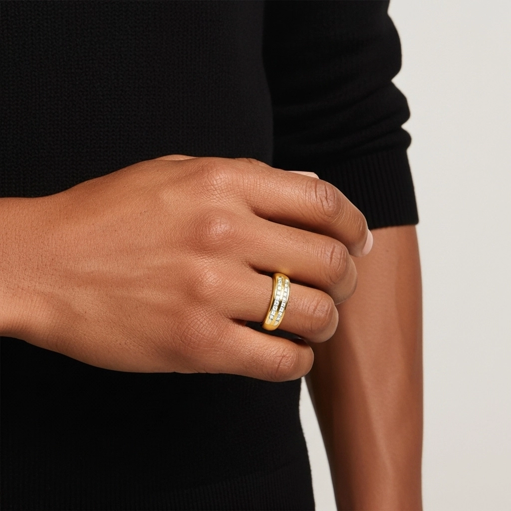 Delicate Moissanite Wedding Band Wedding Ring