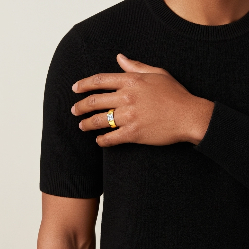 Wide Men 925 Sterling Silver Wedding Ring