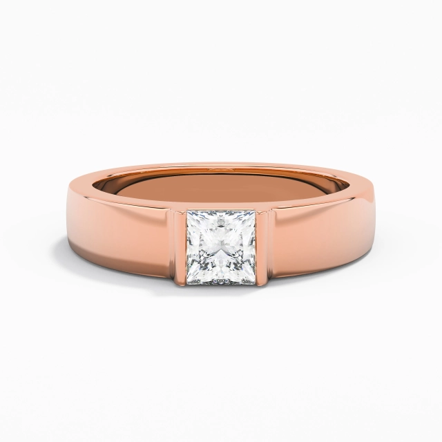 Wide Men 18K Rose Gold Wedding Ring
