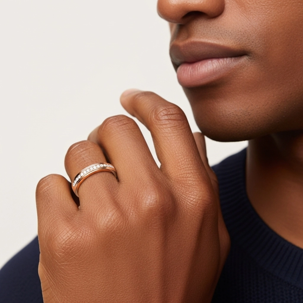 Classique Hommes Argent sterling 925 Alliance Bague de mariage