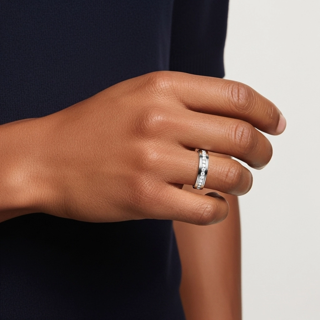 Classique Hommes Or blanc 18 carats Alliance Bague de mariage