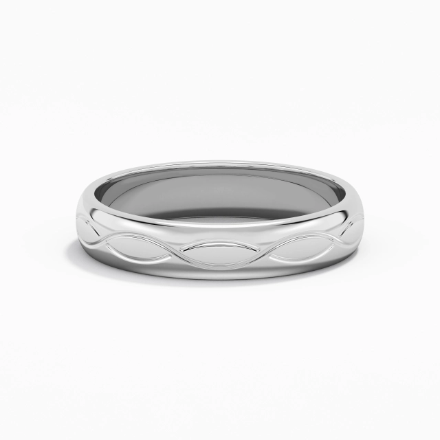 Simple Carved Infinity Men Platinum Wedding Band
