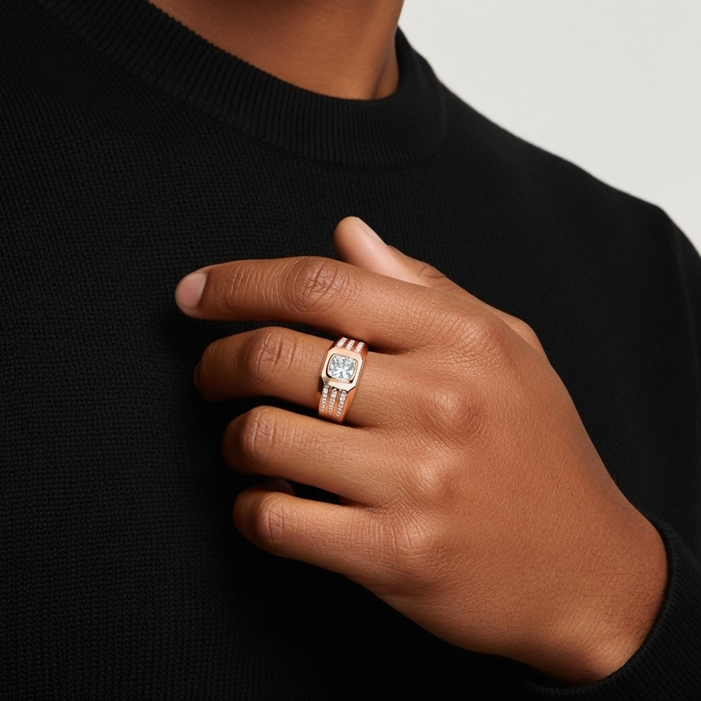 Vintage Wide Cubic Zirconia Wedding Band Wedding Ring