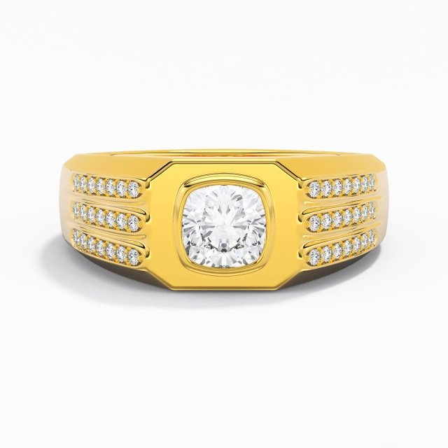 Vintage Wide Men 14K Gold Wedding Band