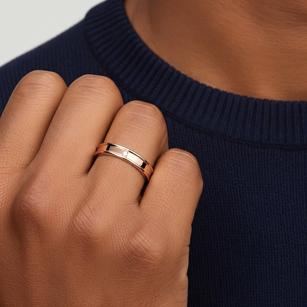 Large Sculpté Hommes Argent sterling 925 Alliance