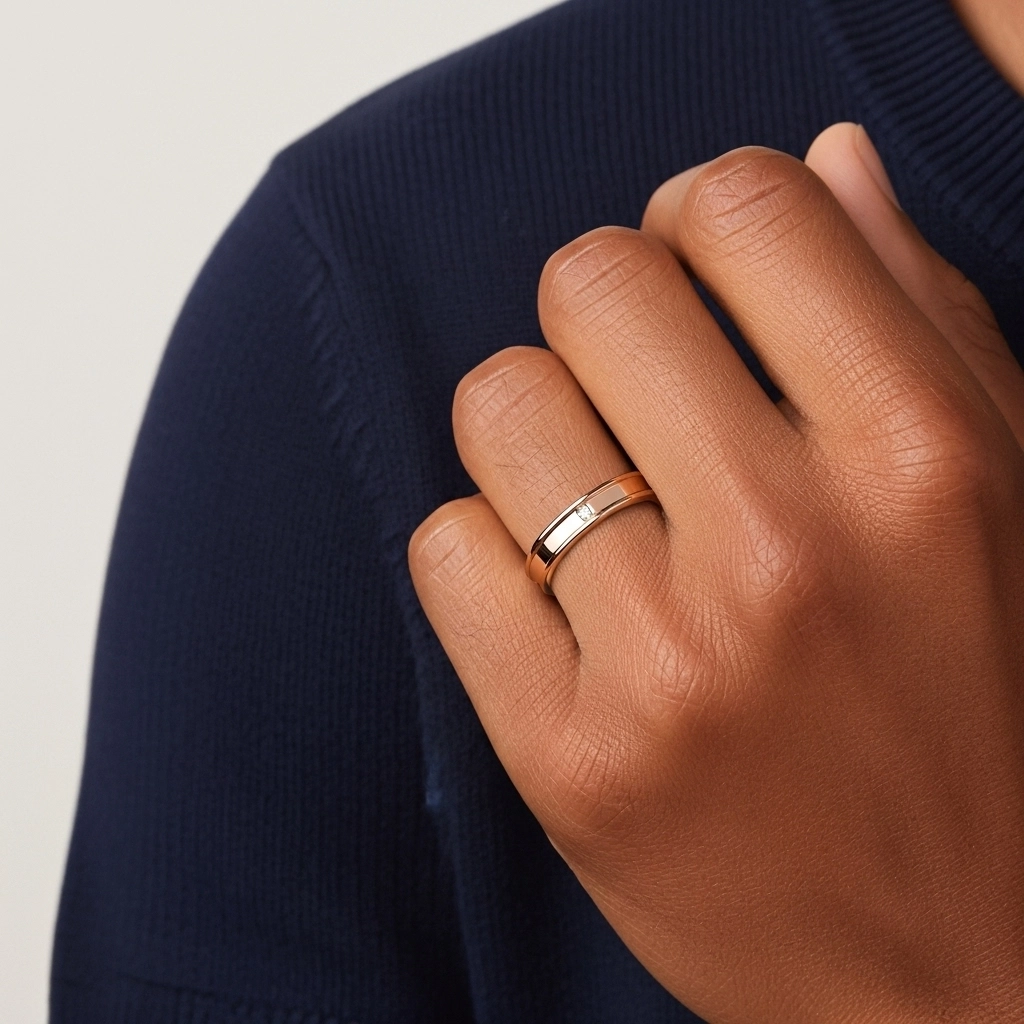 Large Sculpté Hommes Argent sterling 925 Alliance