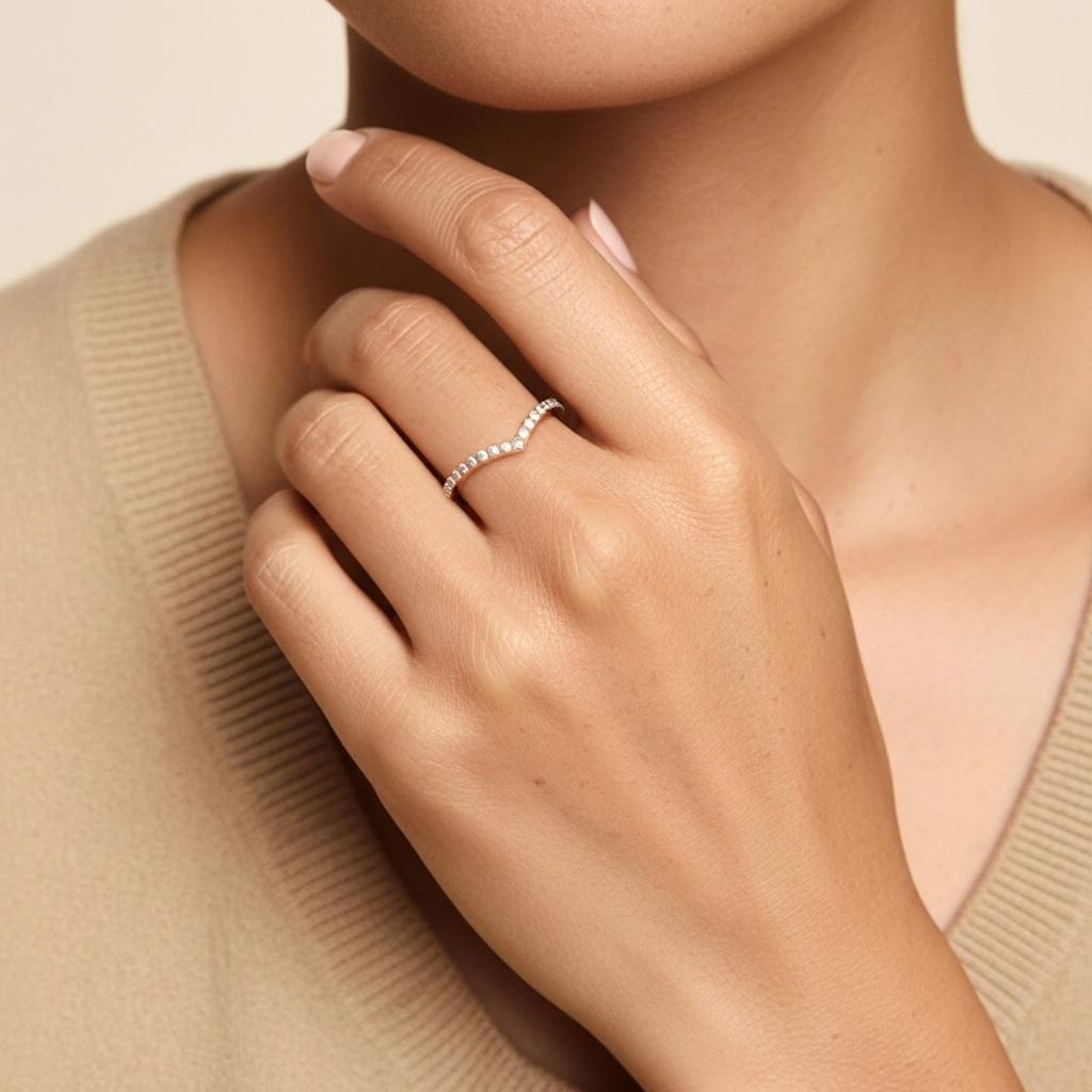 Empilable Moissanite Bague de mariage