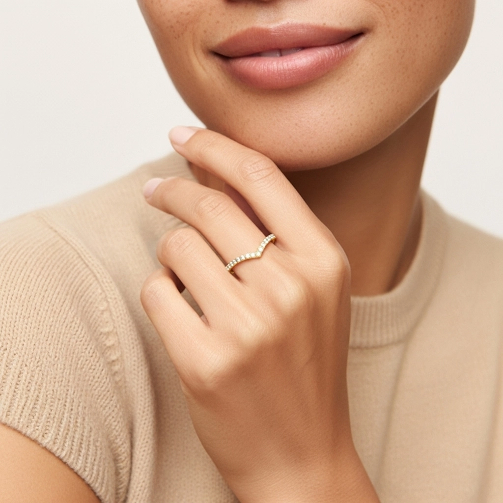 Empilable Moissanite Bague de mariage