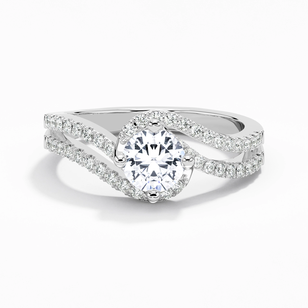 Pavé Engagement Ring 1.00ct Moissanite