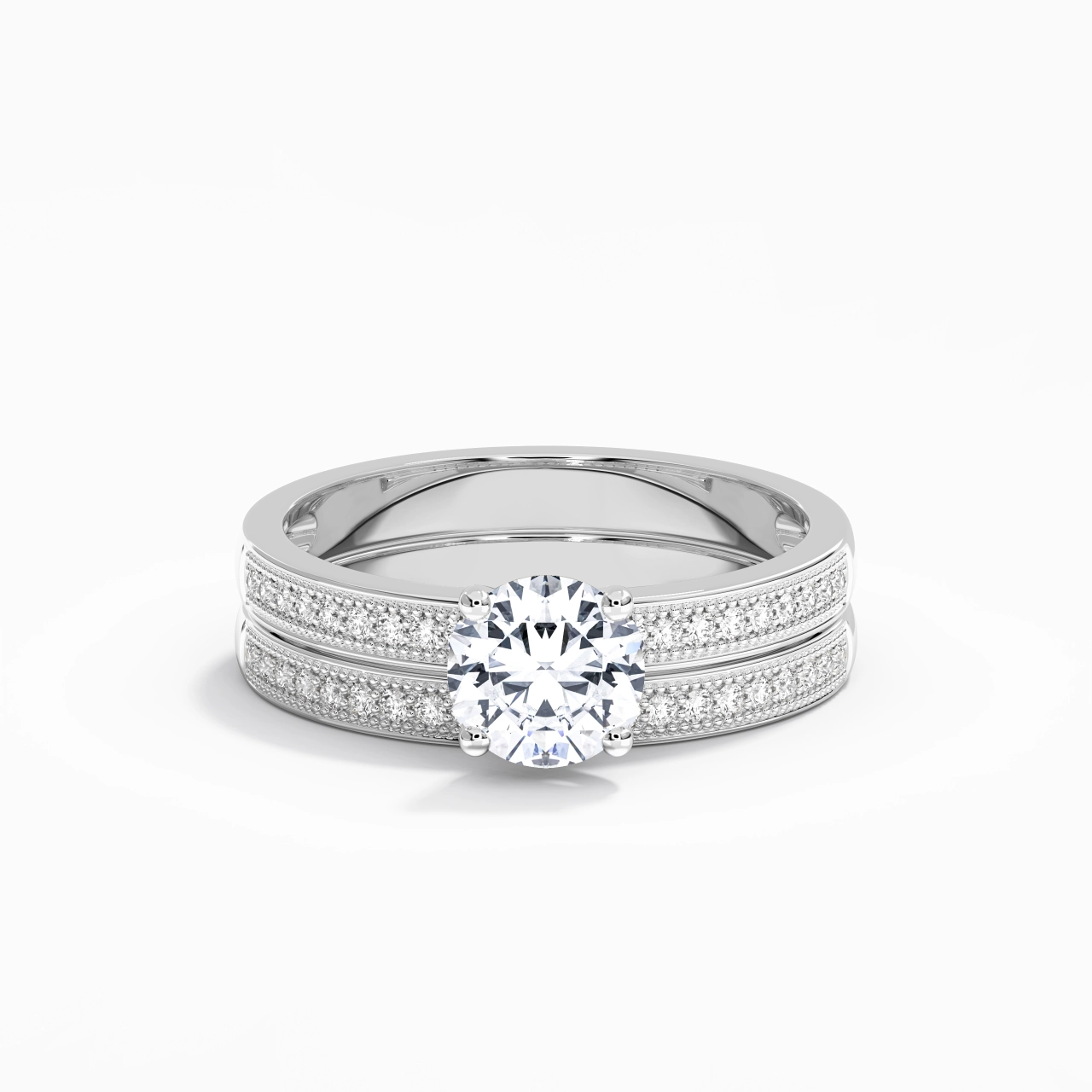 18K White Gold Moissanite Bridal Set