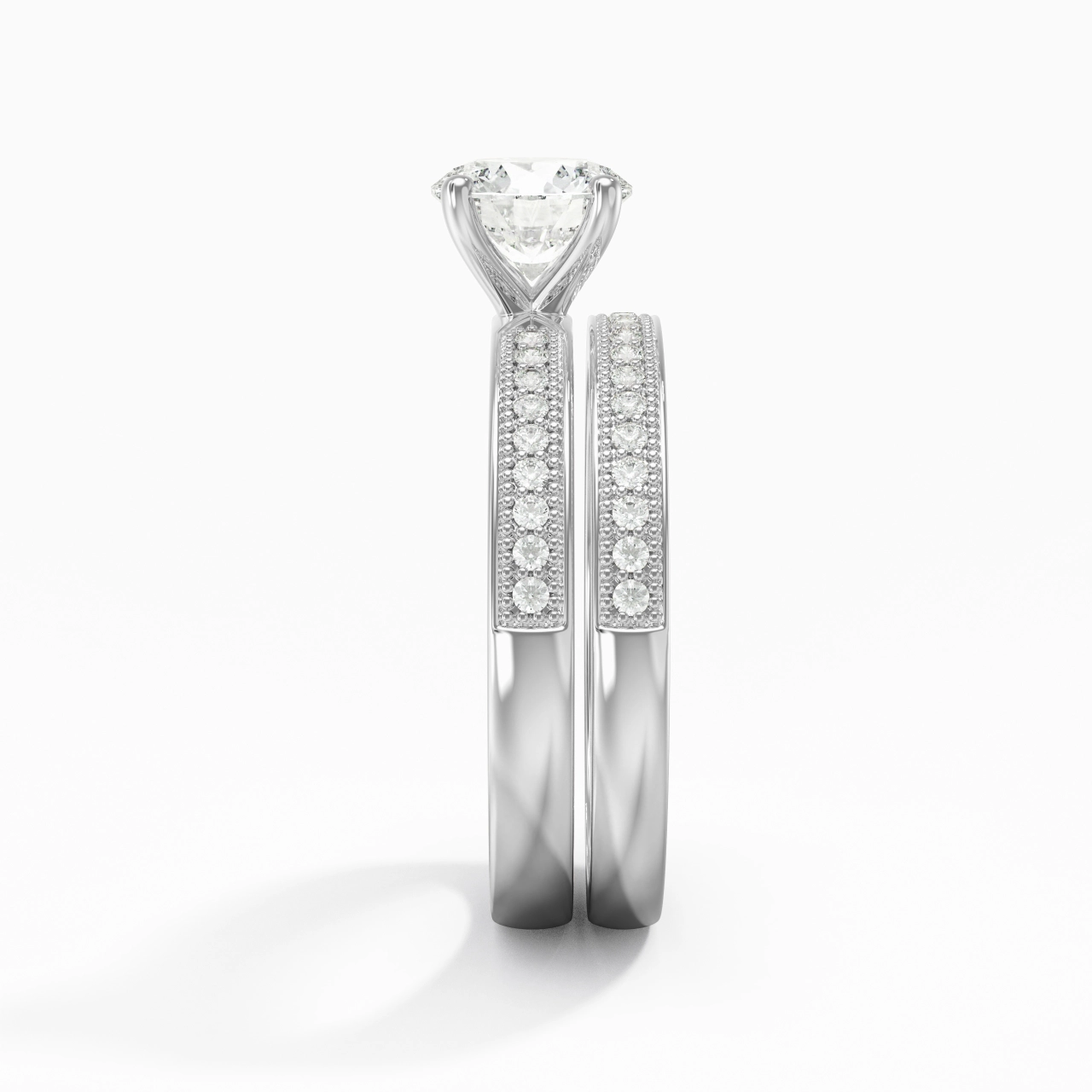 18K White Gold Moissanite Bridal Set