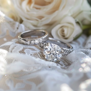 Platinum Moissanite Bridal Set