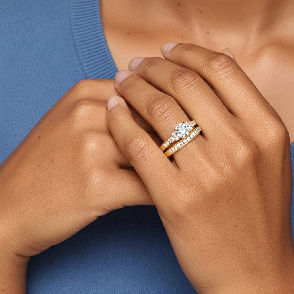 14K Gold Moissanite Bridal Set