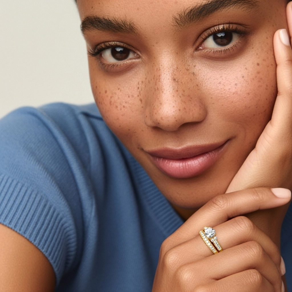 14K Gold Moissanite Bridal Set