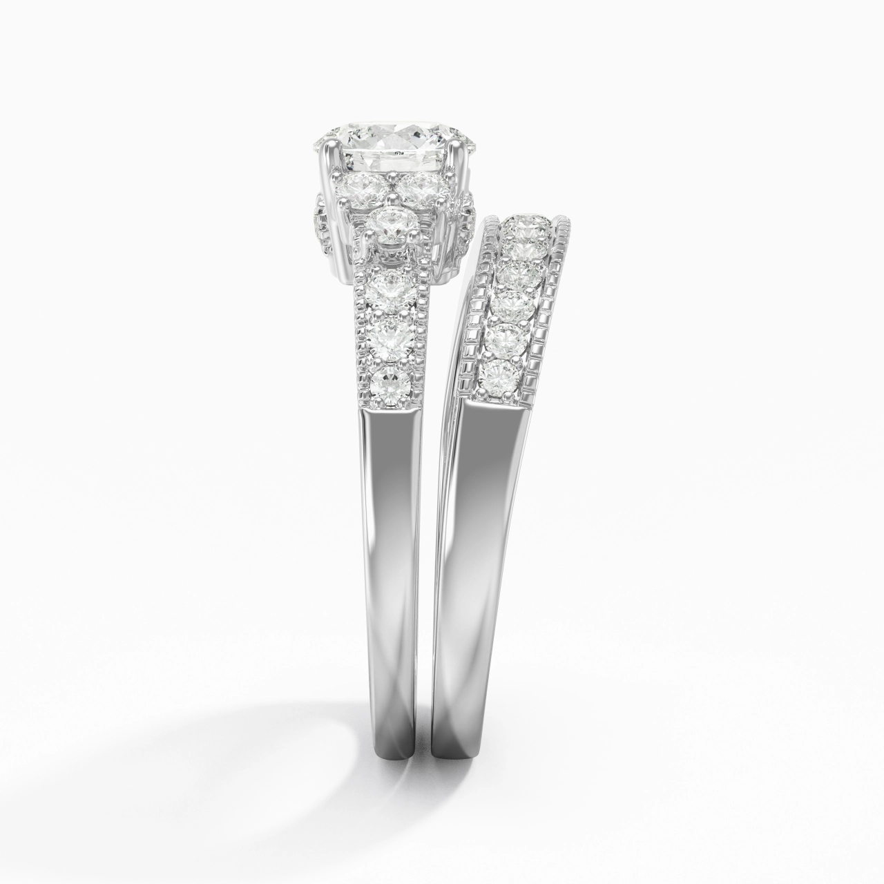 18K White Gold Moissanite Bridal Set