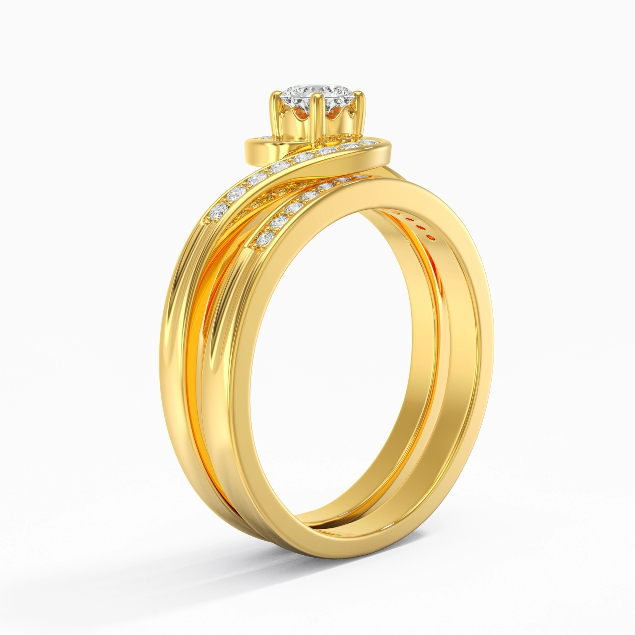 18K Gold Moissanite Bridal Set