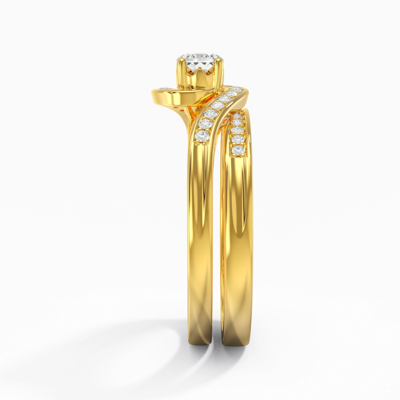 18K Gold Moissanite Bridal Set