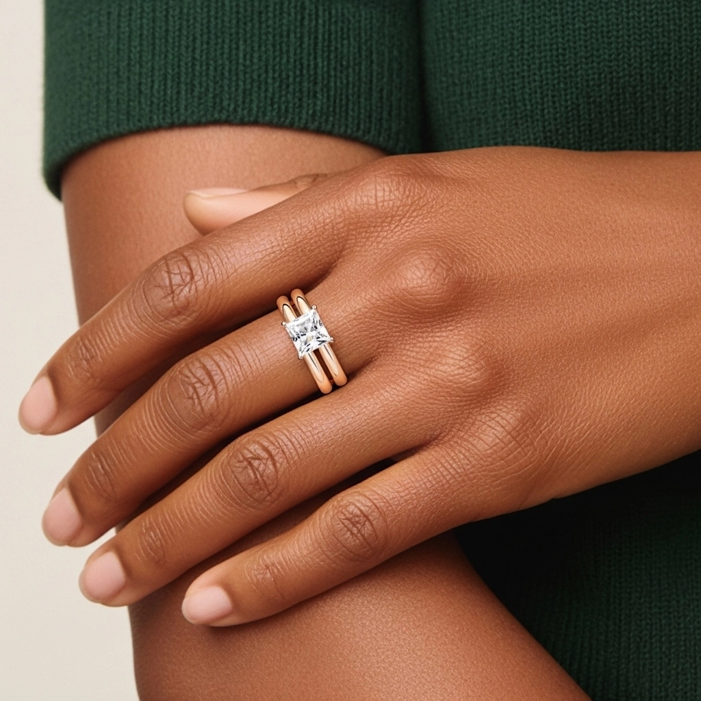 14K Rose Gold Moissanite Bridal Set