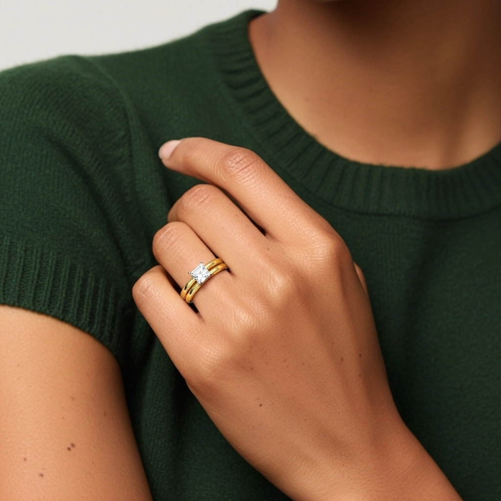 14K Gold Moissanite Bridal Set