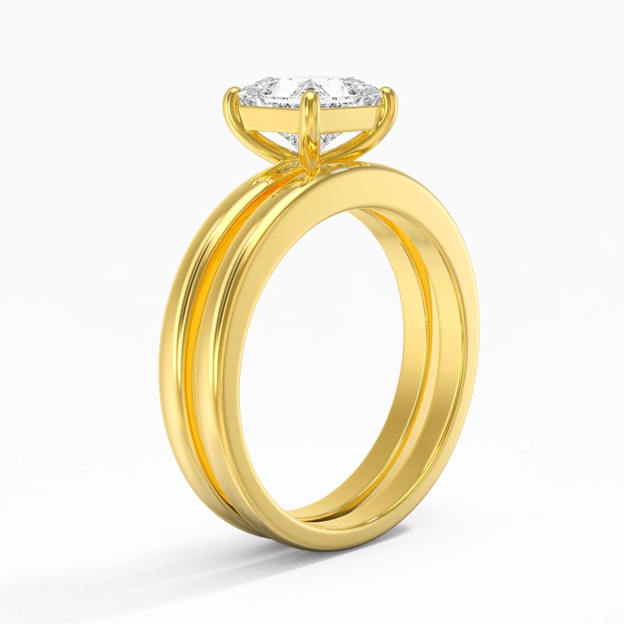 18K Gold Moissanite Bridal Set