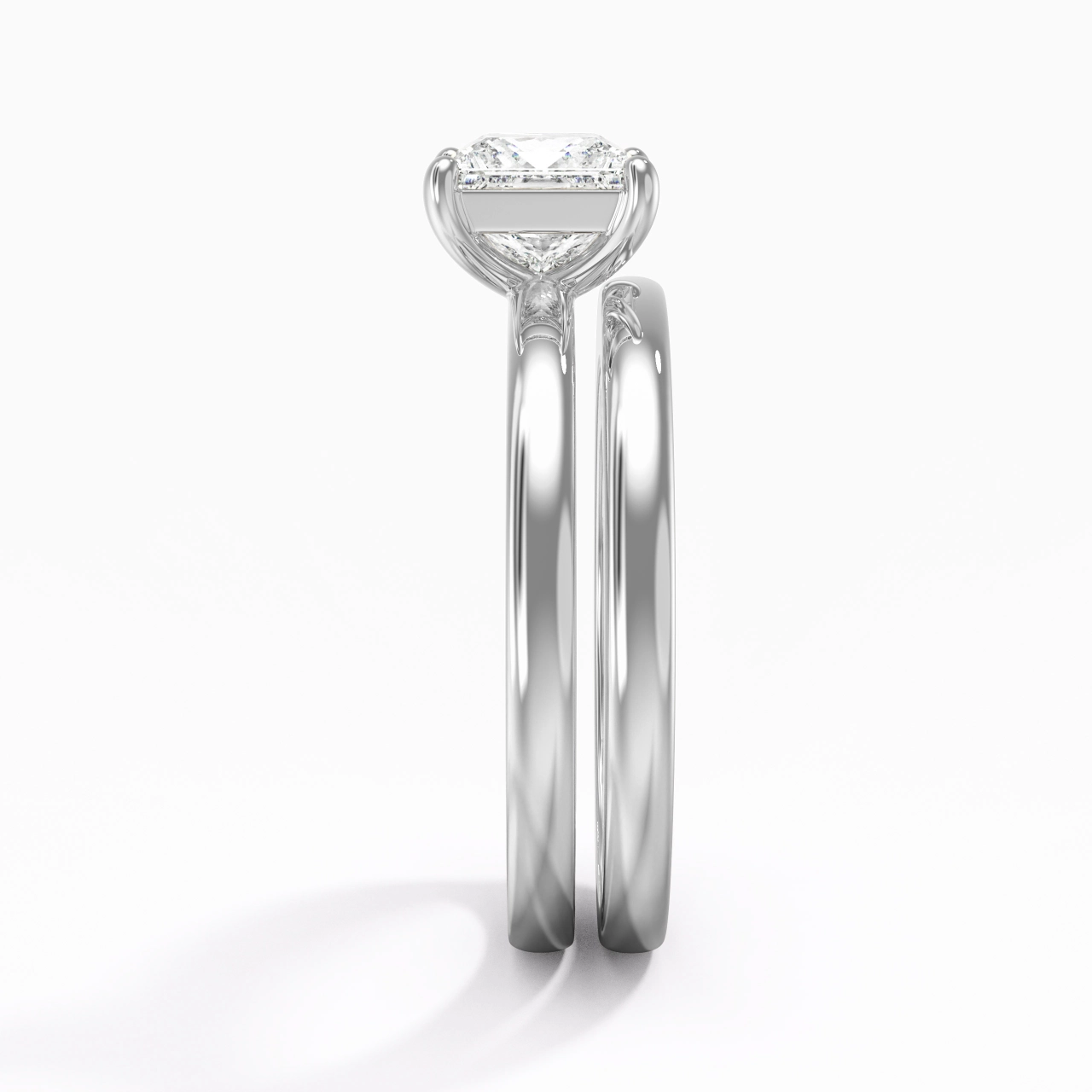 18K White Gold Moissanite Bridal Set