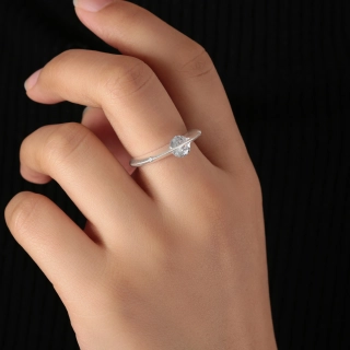 Or blanc Plaqué Éternel Étoile Bague de fiançailles