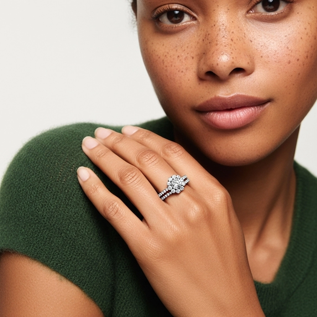 White Cubic Zirconia Wedding Ring Set