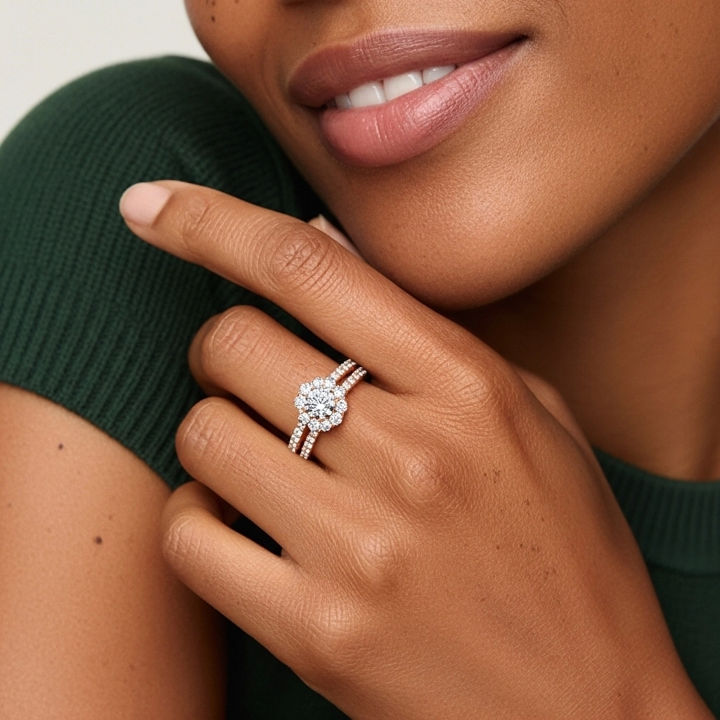 White Cubic Zirconia Wedding Ring Set