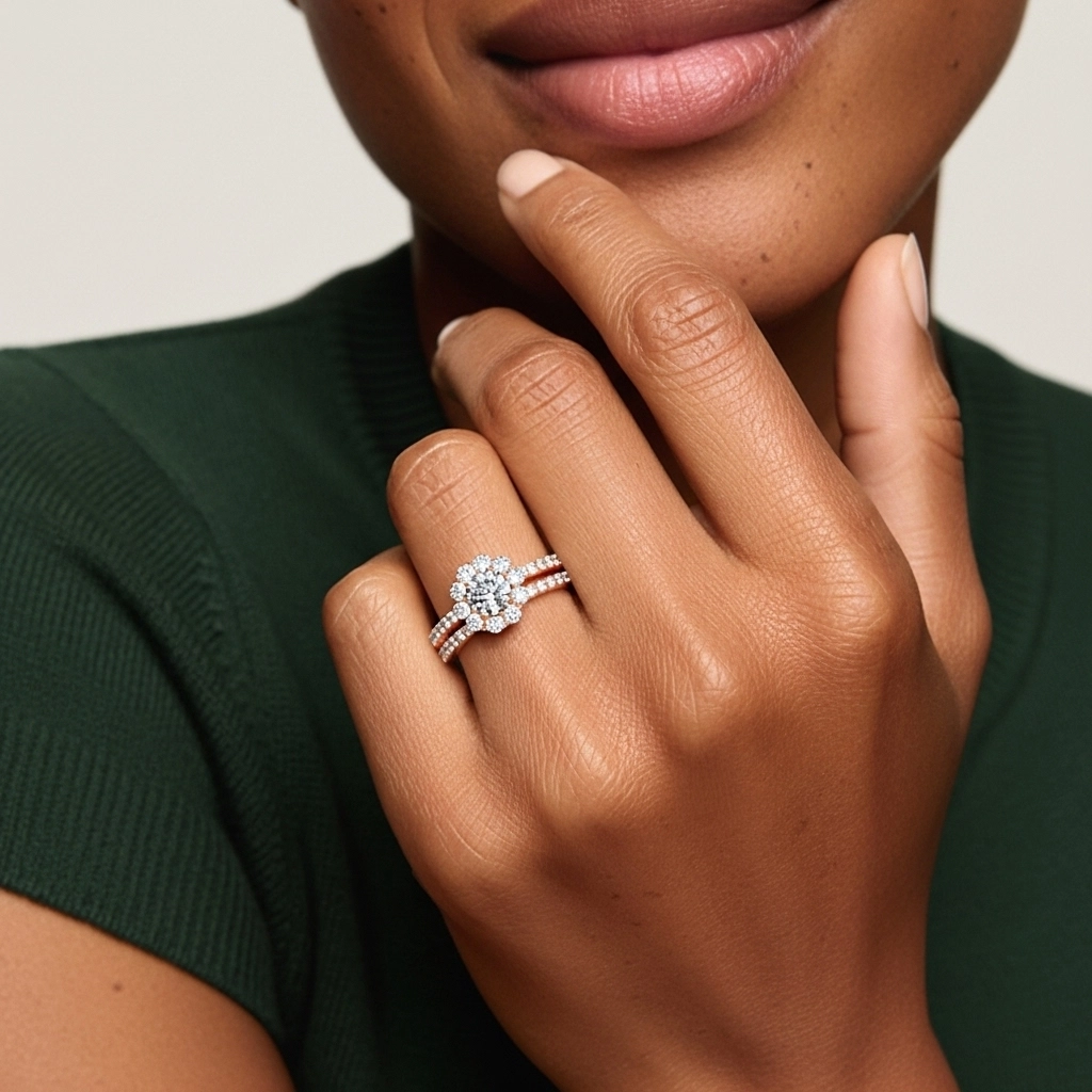 White Cubic Zirconia Wedding Ring Set