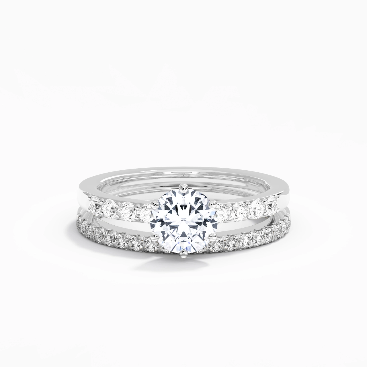 1.00ct Moissanite Bridal Set 925 Sterling Silver