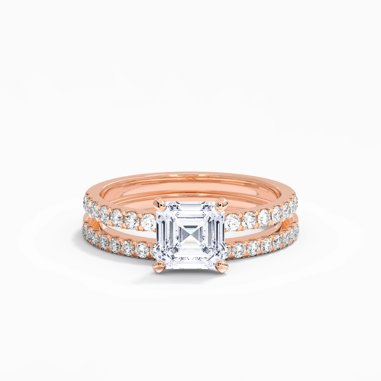 Prong Wedding Ring Set 1.50ct Moissanite