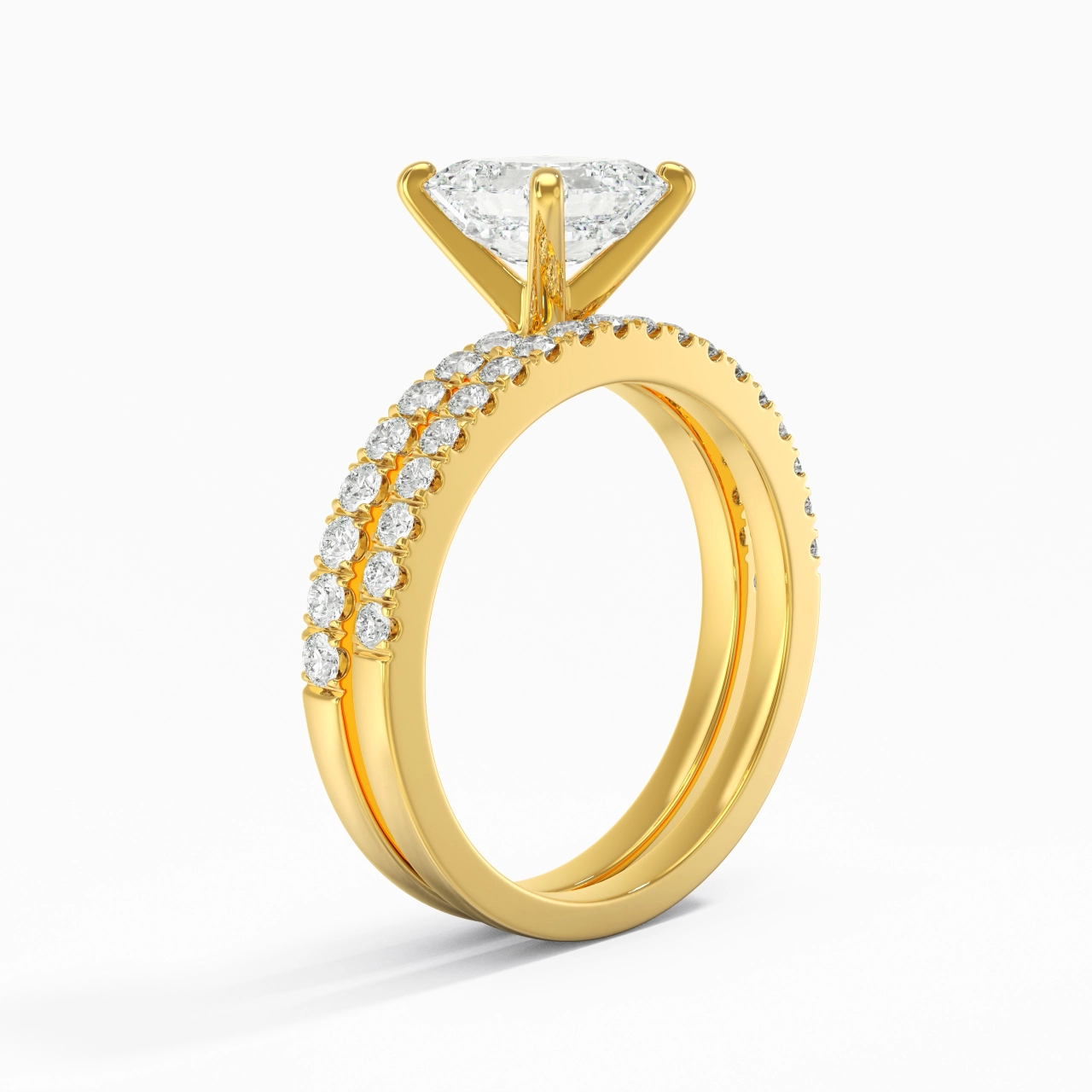 Griffe Ensemble d'alliances 1.50ct Moissanite