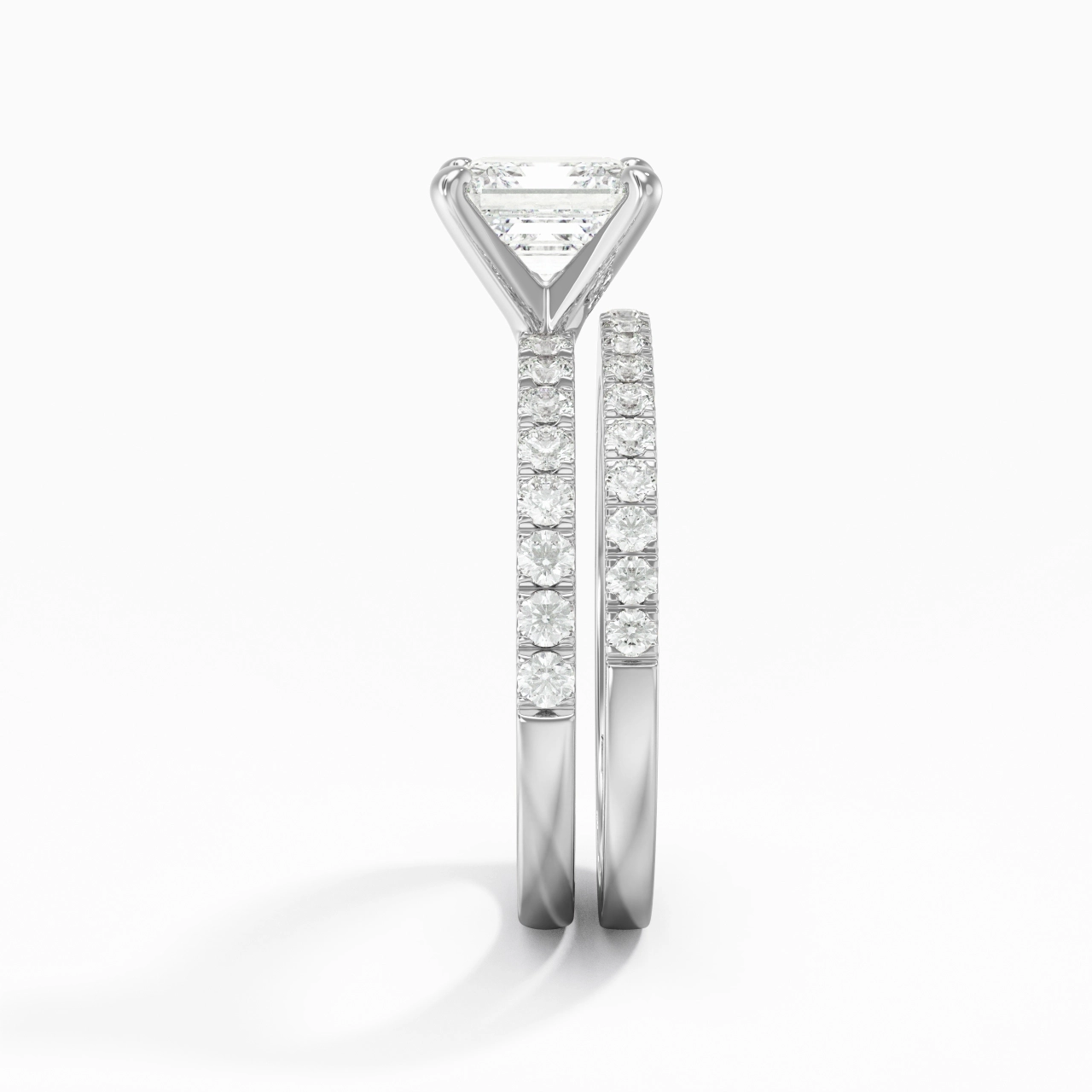 Prong Wedding Ring Set 1.50ct Moissanite