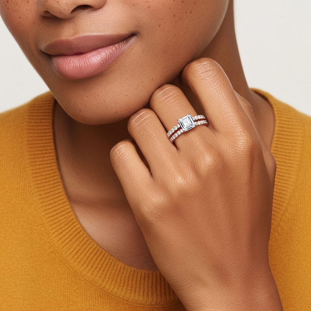 Griffe Ensemble d'alliances 2.00ct Moissanite