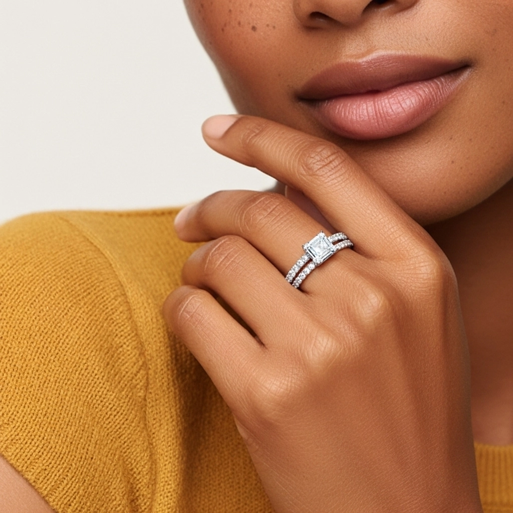 Griffe Ensemble d'alliances 2.00ct Moissanite