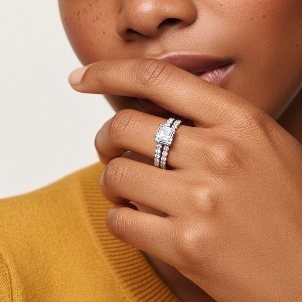 Griffe Ensemble d'alliances 2.00ct Moissanite