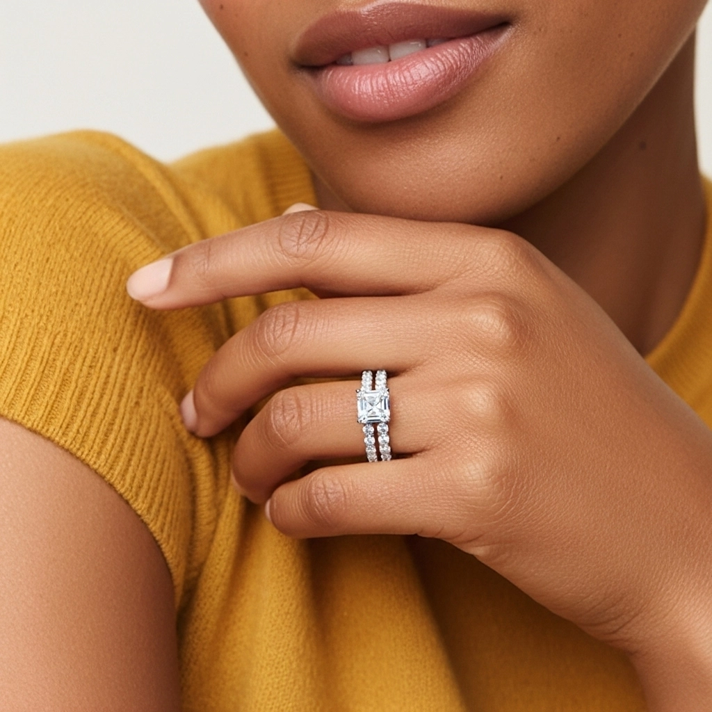 Griffe Ensemble d'alliances 2.00ct Moissanite