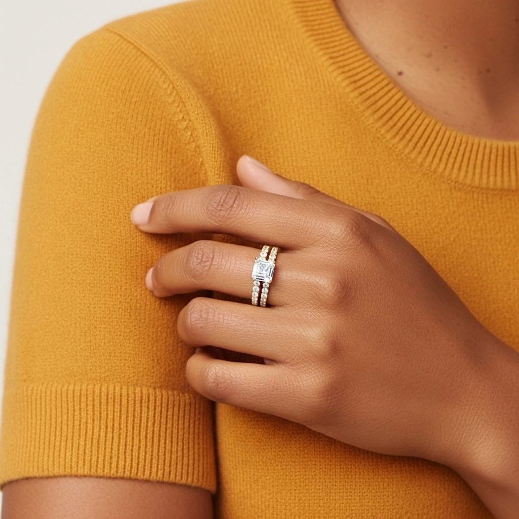 Griffe Ensemble d'alliances 2.00ct Moissanite