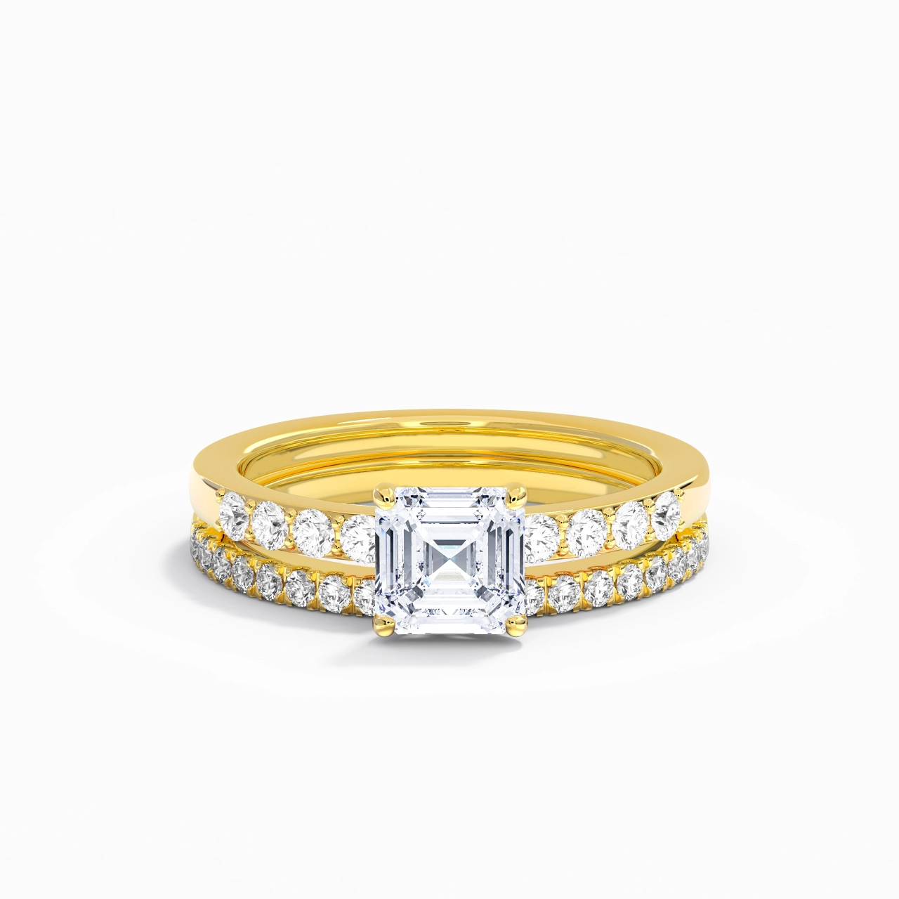 Prong Wedding Ring Set 1.00ct Moissanite