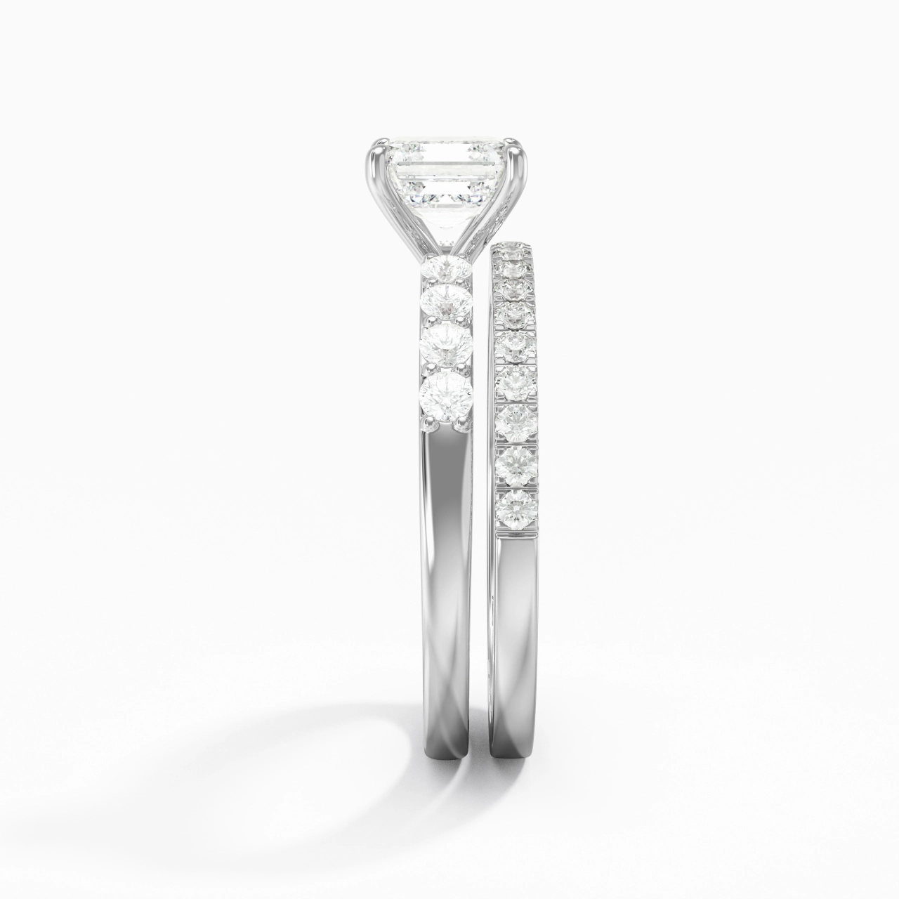 Prong Wedding Ring Set 1.00ct Moissanite