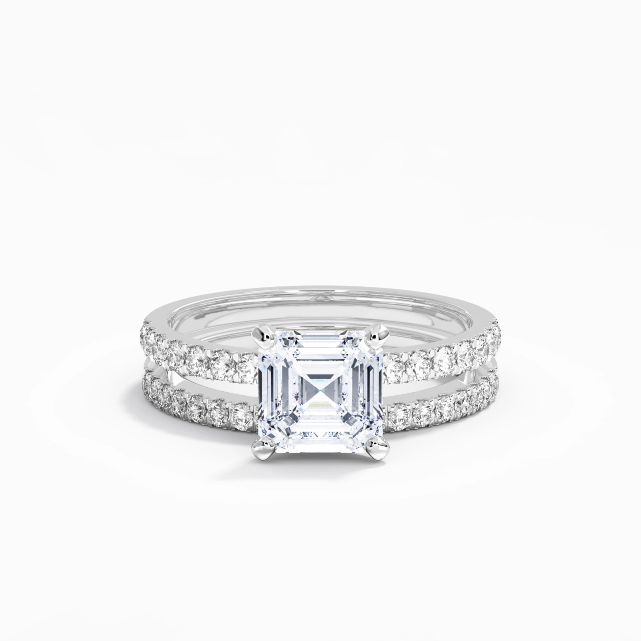 Griffe Ensemble d'alliances 2.00ct Moissanite